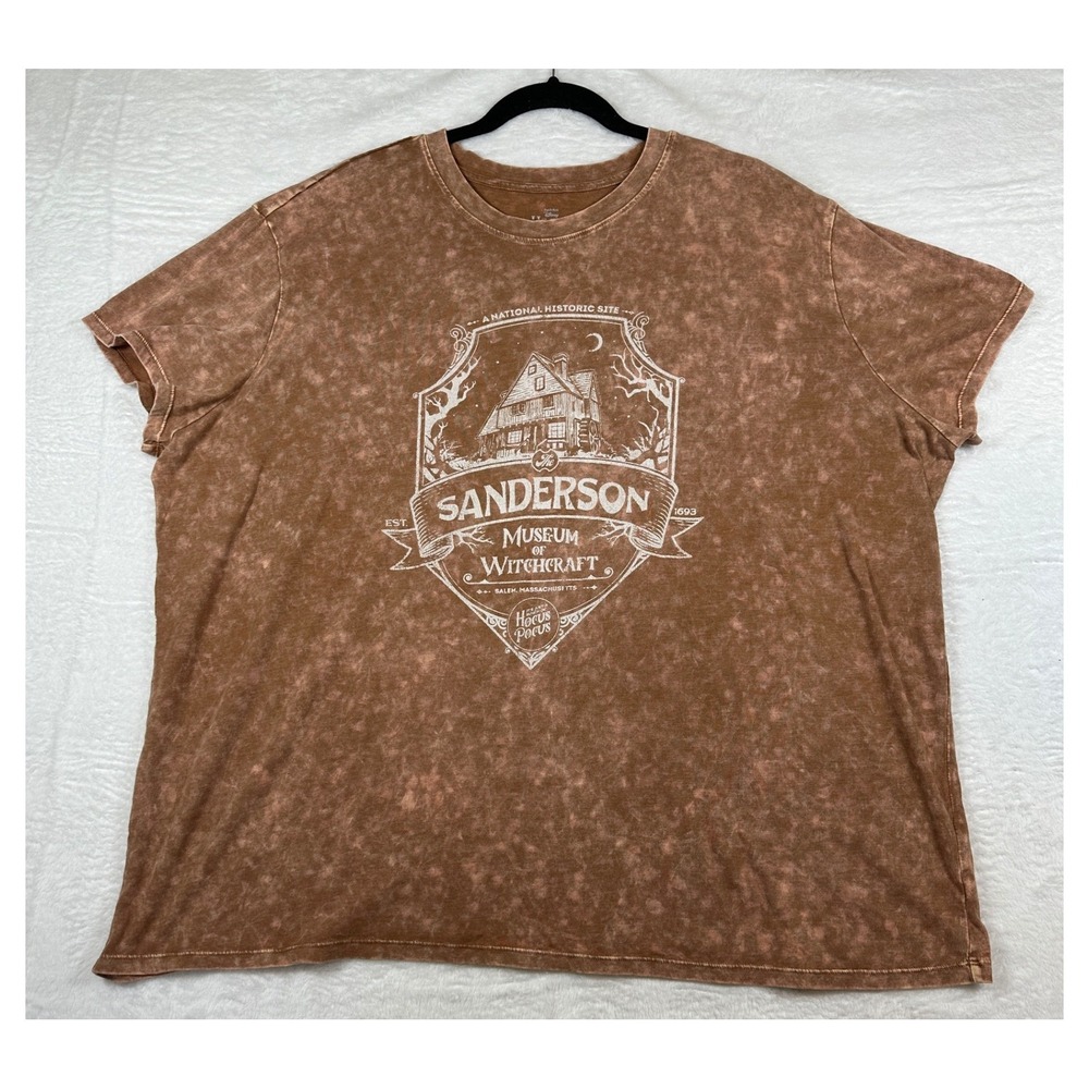 Disney Hocus Pocus Shirt Womens 2X Brown Sanderson Museum Witchcraft Tee